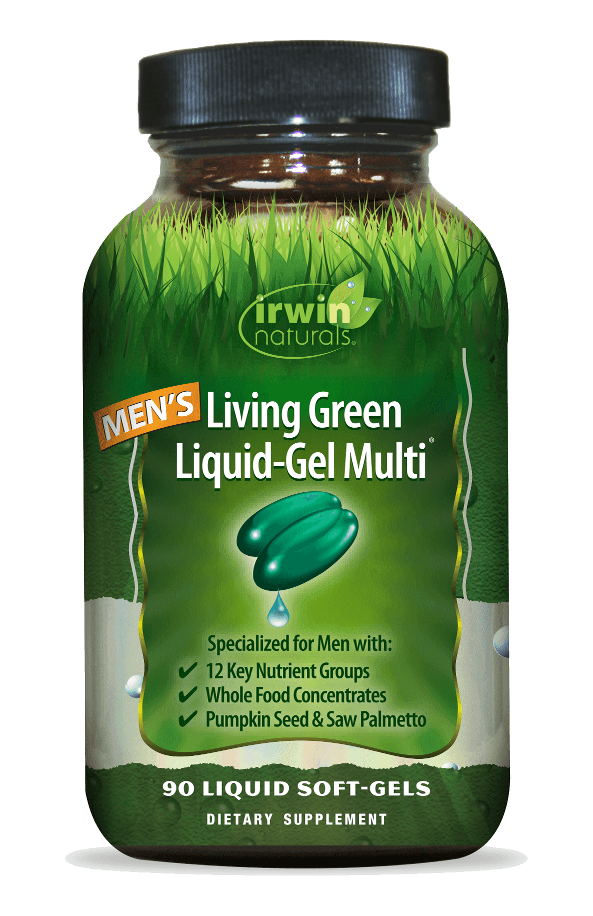 Irwin Naturals Irwin Naturals Men's Living Green Liquid-Gel Multi - Full-Spectrum Vitamins, 90 Liquid Softgels