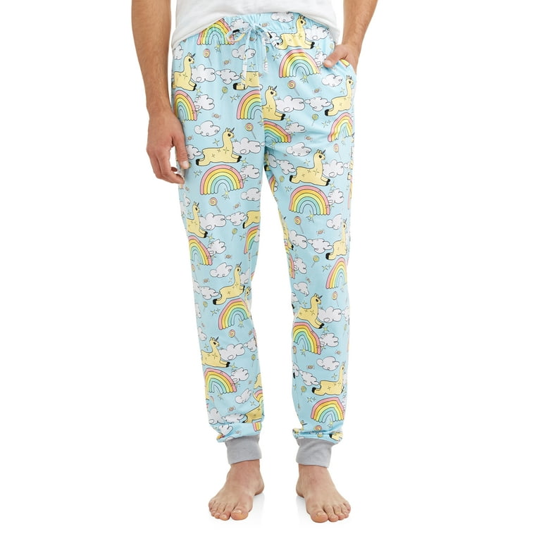 Men s Llamas and Rainbows Jogger Lounge Pant Walmart