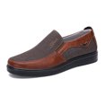 thumbnail image 1 of Men's Loafers Casual Slip On Dress Shoes Walking Leather Soft Boat Driving Lightweight Breathable Large Size Brown(8.5 M US, 1 of 1