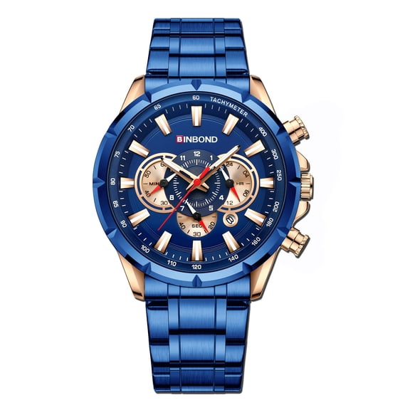 Men's Locomotive Waterproof Luminous Chronograph Multi-Pointer Quartz Watch