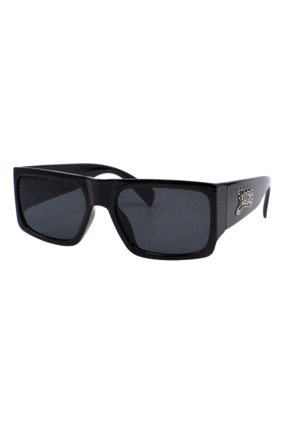 Men's Locs Sunglasses  Black Square Rectangular Frame, Category 3 UV400