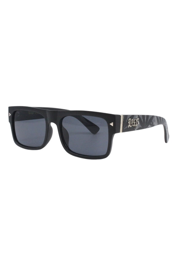 Men's Locs Sunglasses Hardcore Shades Matte Black Rectangular Marijuana Leaf UV400
