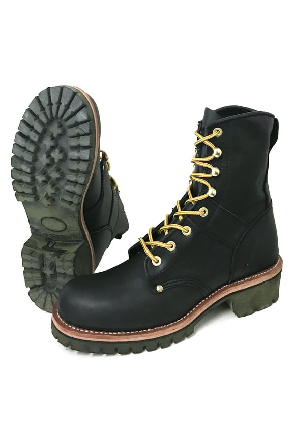Men's Logger Boots Leather 10" Lace Up Rugged Work Motorcycle Biker