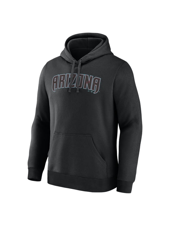 Men's Logo Athletic Black Arizona Diamondbacks Wordmark Hoodie