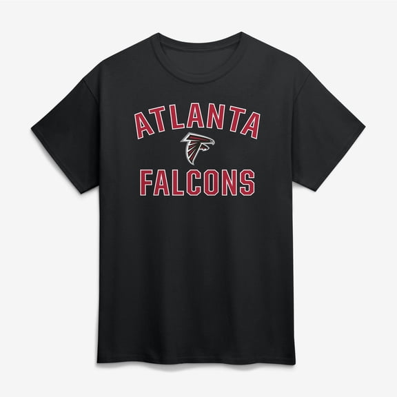 Men's Logo Athletic Black Atlanta Falcons Cotton Victory Arch T-Shirt