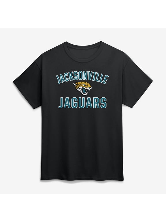 Men's Logo Athletic Black Jacksonville Jaguars Cotton Victory Arch T-Shirt