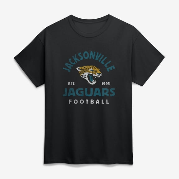 Men's Logo Athletic Black Jacksonville Jaguars Vintage Arch T-Shirt