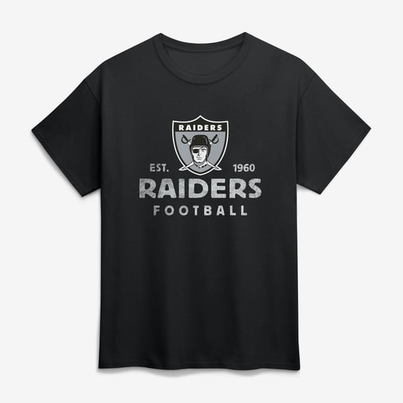 Men's Logo Athletic  Black Las Vegas Raiders Vintage Arch T-Shirt