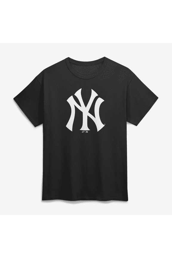 Men's Logo Athletic Black New York Yankees Official Logo T-Shirt