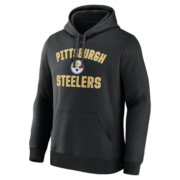 Men's Logo Athletic Black Pittsburgh Steelers Arch Victory Hoodie