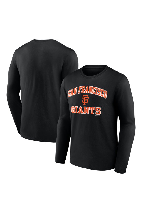 Men's Logo Athletic Black San Francisco Giants Heart & Soul Long Sleeve T-Shirt