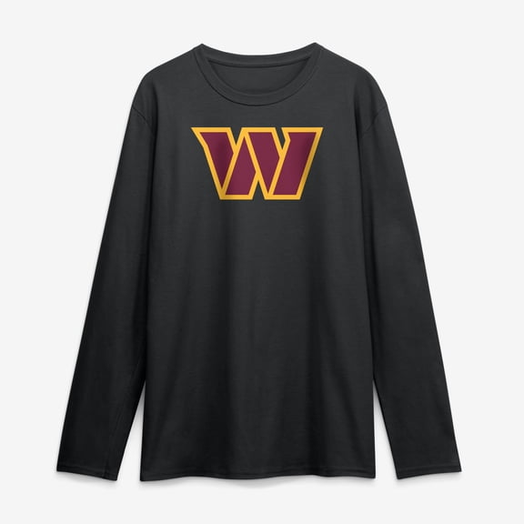 Men's Logo Athletic Black Washington Commanders Primary Logo Long Sleeve T-Shirt