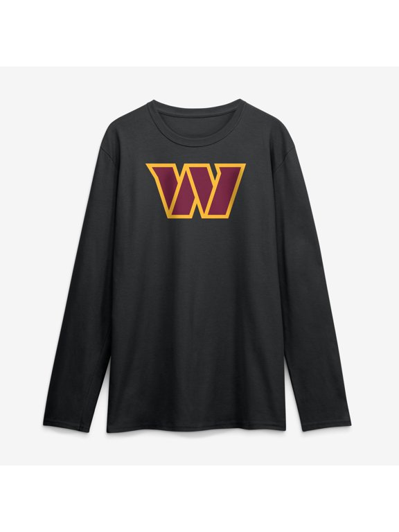 Men's Logo Athletic Black Washington Commanders Primary Logo Long Sleeve T-Shirt