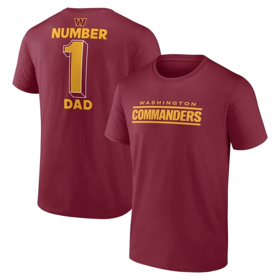 Men's Logo Athletic-Burgundy Washington Commanders #1 Dad Jersey T-Shirt