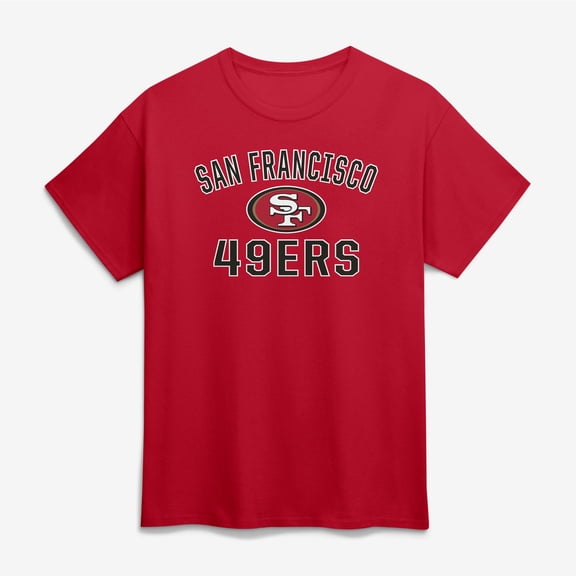 Men's Logo Athletic Cardinal San Francisco 49ers Cotton Victory Arch T-Shirt