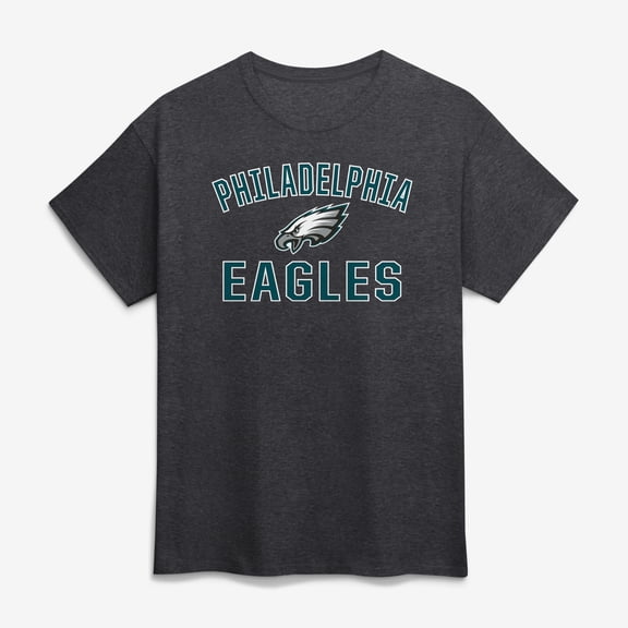 Men's Logo Athletic Charcoal Philadelphia Eagles Cotton Victory Arch T-Shirt
