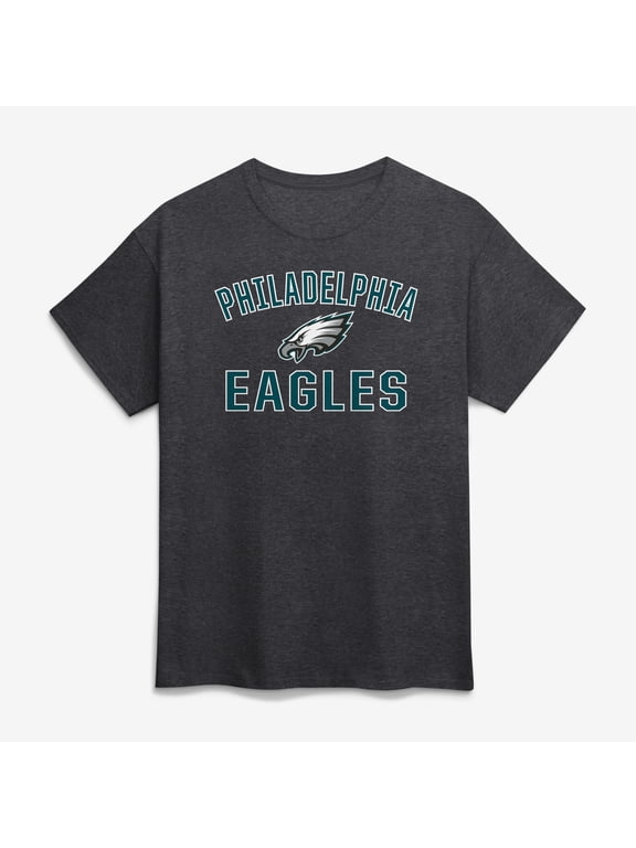 Men's Logo Athletic Charcoal Philadelphia Eagles Cotton Victory Arch T-Shirt