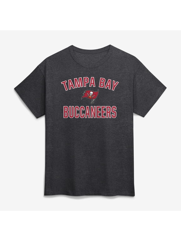 Men's Logo Athletic Charcoal Tampa Bay Buccaneers Cotton Victory Arch T-Shirt