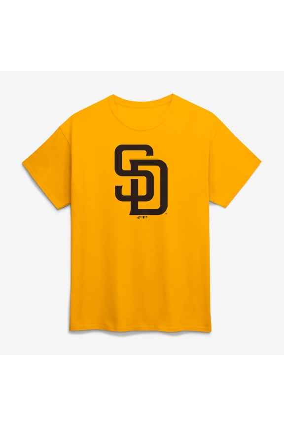 Men's Logo Athletic Gold San Diego Padres Official Logo T-Shirt