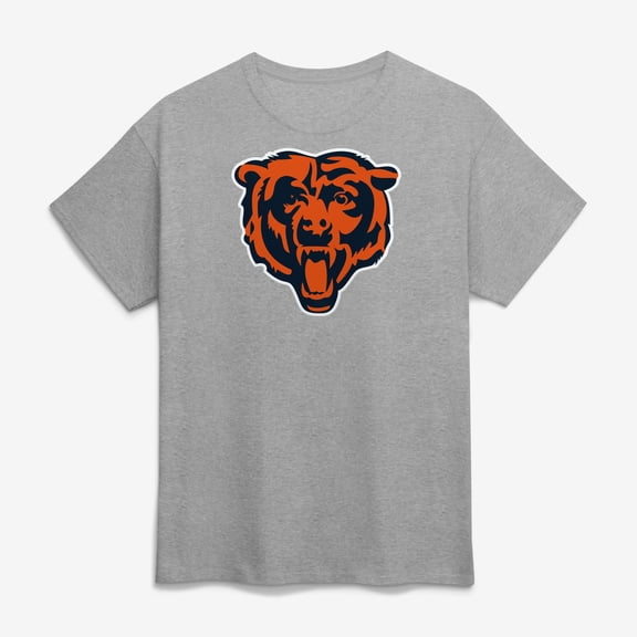 Men's Logo Athletic Gray Chicago Bears Primary Logo T-Shirt
