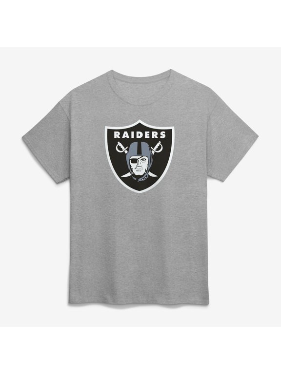 Men's Logo Athletic Gray Las Vegas Raiders Primary Logo T-Shirt