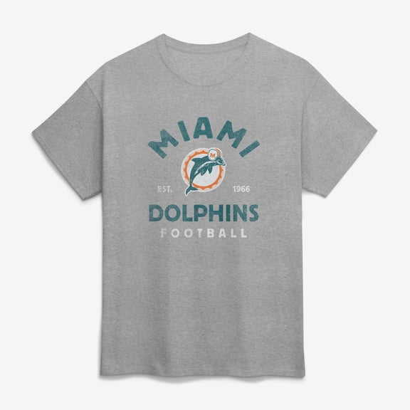 Men's Logo Athletic  Heather Gray Miami Dolphins Vintage Arch T-Shirt