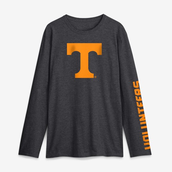 Men's Logo Athletic Heather Gray Tennessee Volunteers Primary Logo Long Sleeve T-Shirt