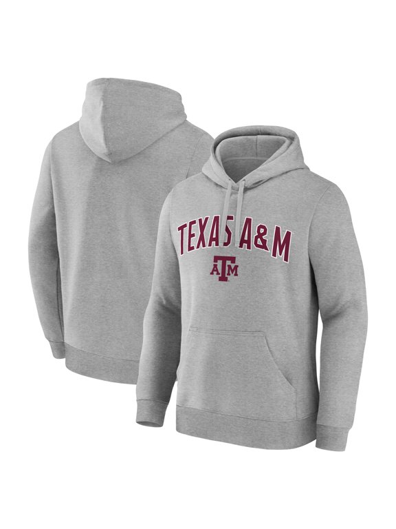 Men's Logo Athletic Heather Gray Texas A&M Aggies Primary Logo Fleece Pullover Hoodie