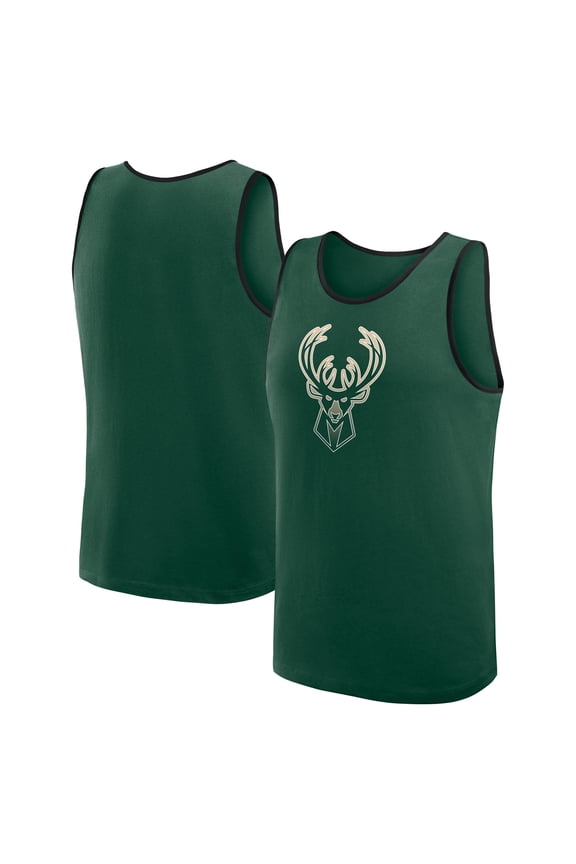 Men's Logo Athletic Hunter Green Milwaukee Bucks Unmatched Success Tank Top