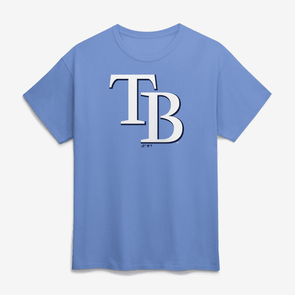 Men's Logo Athletic Light Blue Tampa Bay Rays Official Logo T-Shirt