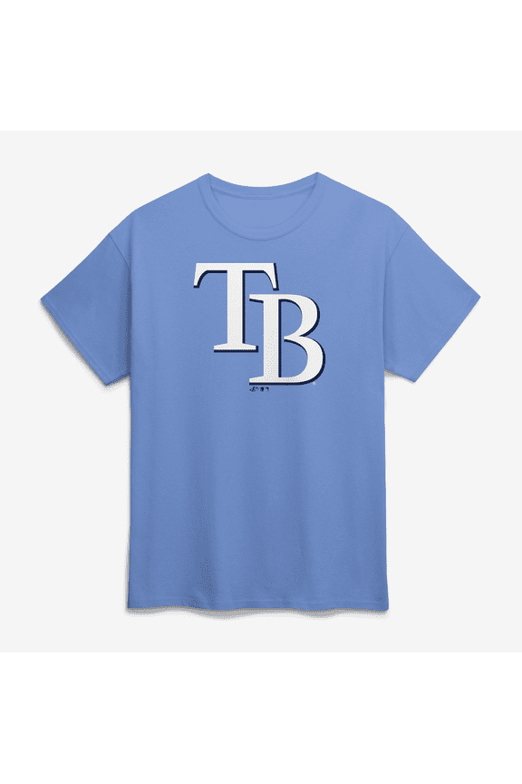 Men's Logo Athletic Light Blue Tampa Bay Rays Official Logo T-Shirt