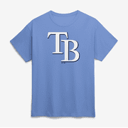 Mens Logo Athletic Light Blue Tampa Bay Rays Official Logo T-Shirt