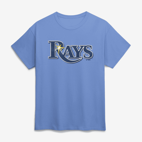 Men's Logo Athletic Light Blue Tampa Bay Rays Wordmark T-Shirt