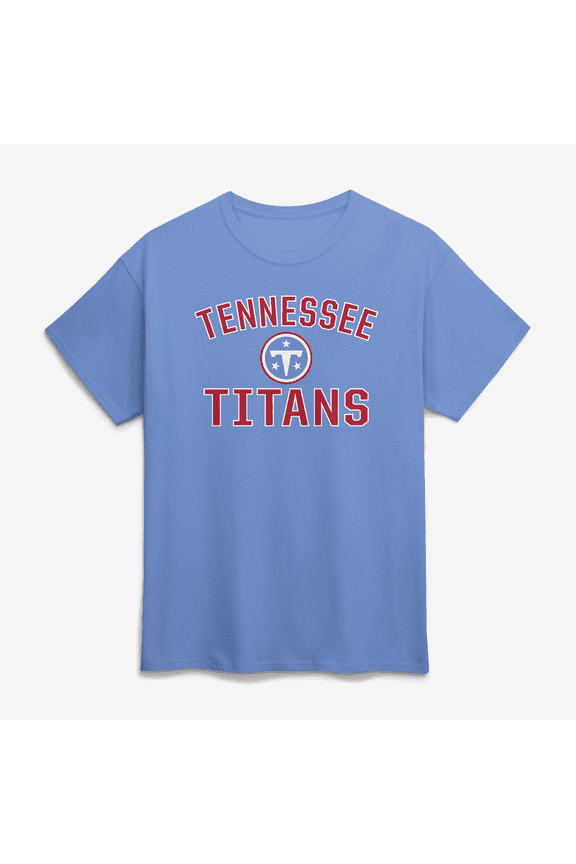 Men's Logo Athletic Light Blue Tennessee Titans Cotton Victory Arch T-Shirt