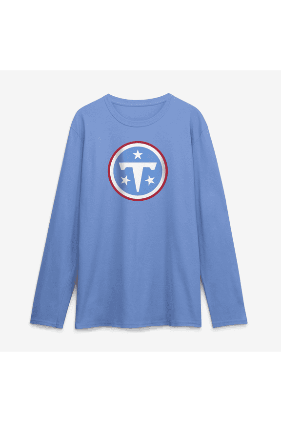 Men's Logo Athletic Light Blue Tennessee Titans Primary Logo Long Sleeve T-Shirt