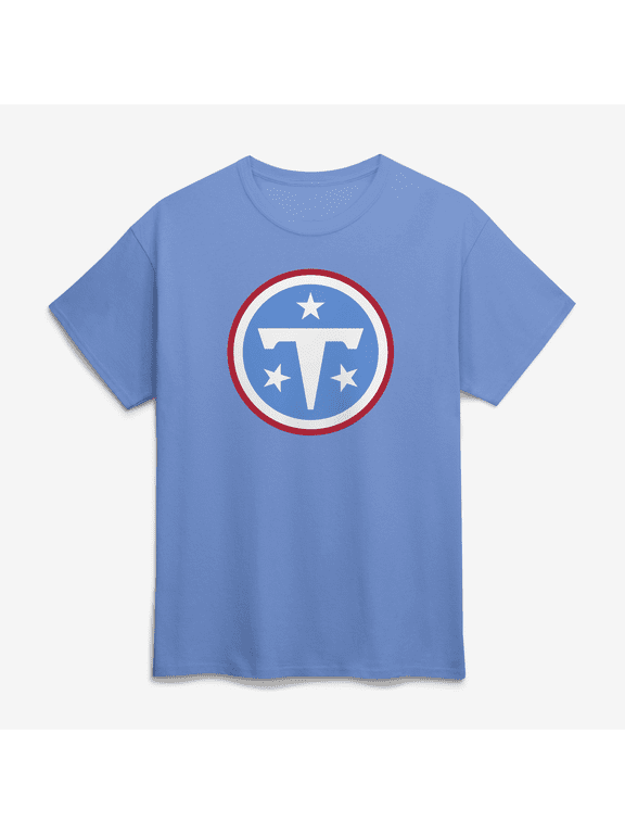 Men's Logo Athletic Light Blue Tennessee Titans Primary Logo T-Shirt