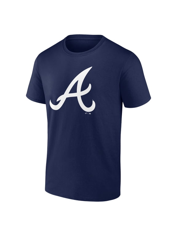 Men's Logo Athletic Navy Atlanta Braves Official Logo T-Shirt