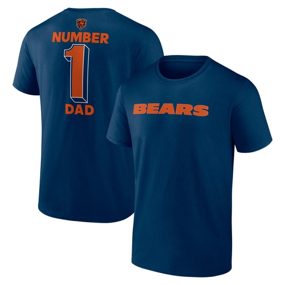 Men's Logo Athletic-Navy Chicago Bears #1 Dad Jersey T-Shirt