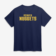 Mens Logo Athletic Navy Denver Nuggets Wordmark T-Shirt