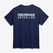 Mens Logo Athletic Navy Memphis Grizzlies Wordmark T-Shirt