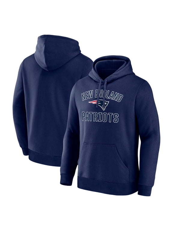 Men's Logo Athletic Navy New England Patriots Arch Victory Hoodie