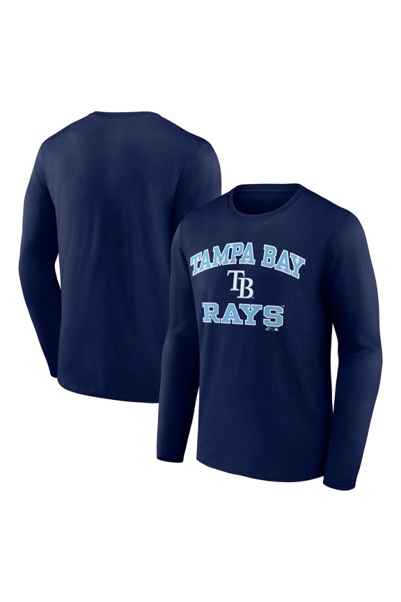 Men's Logo Athletic Navy Tampa Bay Rays Heart & Soul Long Sleeve T-Shirt
