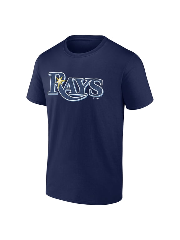 Men's Logo Athletic Navy Tampa Bay Rays Wordmark T-Shirt