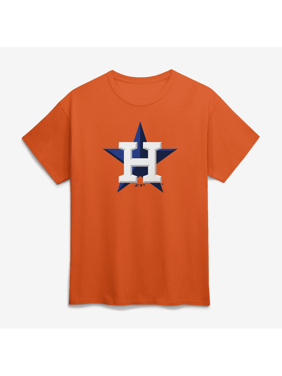Men's Logo Athletic Orange Houston Astros Official Logo T-Shirt