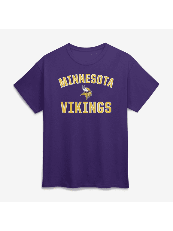 Men's Logo Athletic Purple Minnesota Vikings Cotton Victory Arch T-Shirt