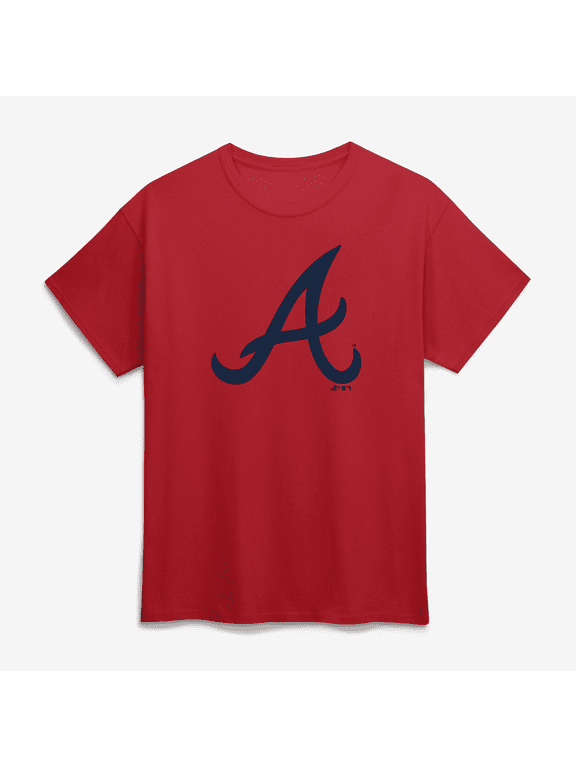 Men's Logo Athletic Red Atlanta Braves Official Logo T-Shirt