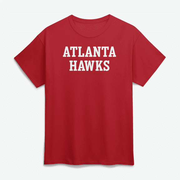 Men's Logo Athletic Red Atlanta Hawks Wordmark T-Shirt