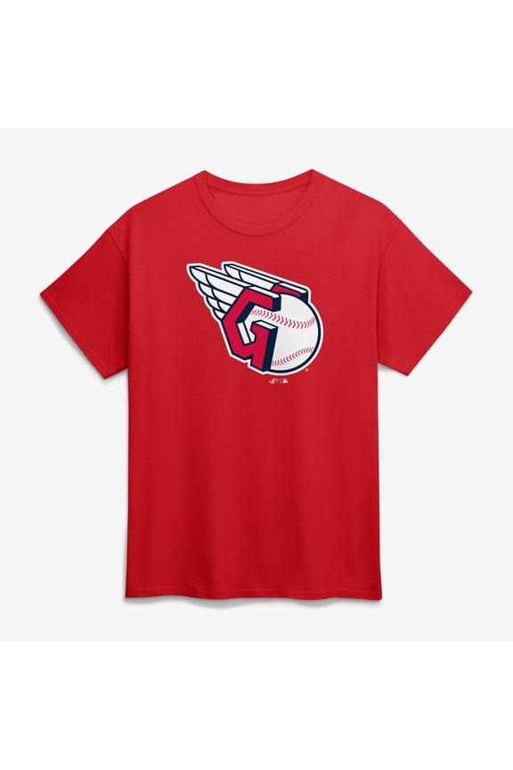 Men's Logo Athletic Red Cleveland Guardians Official Logo T-Shirt