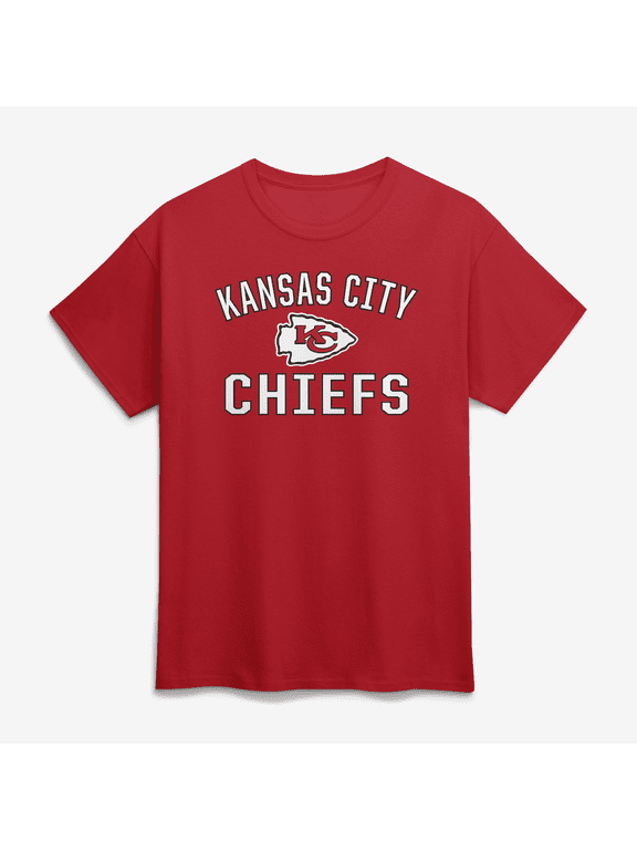 Men's Logo Athletic Red Kansas City Chiefs Cotton Victory Arch T-Shirt