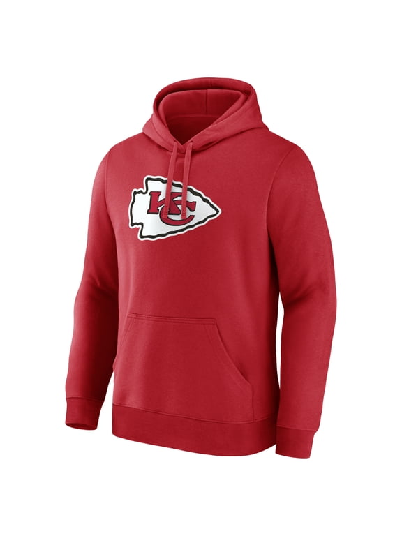 Men's Logo Athletic Red Kansas City Chiefs Primary Logo Hoodie